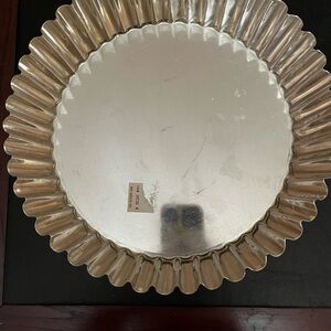 Elegant Silver Fluted Tart Pan